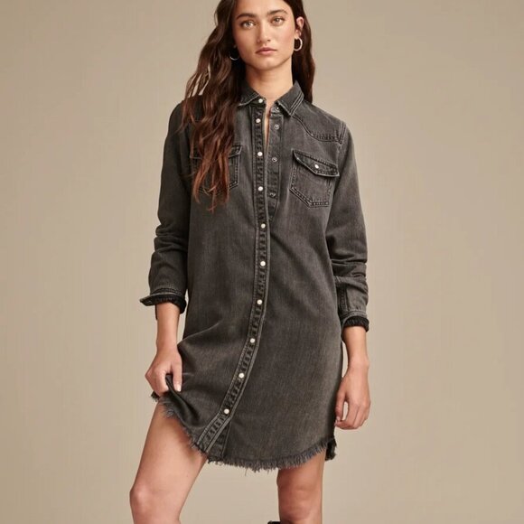 Lucky Brand Denim Shirt Dress M - Picture 1 of 8